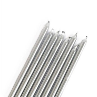 "Estuche PME con 16 Velas Extra Largas y Soporte Plata - Pastelería"