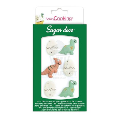 Décoration Dinosaure en Sucre - Set de 6 par ScrapCooking