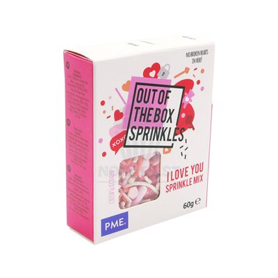 "Mezcla de Sprinkles PME I Love You - Caja de 60 gramos"