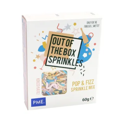 "Mezcla de Sprinkles PME Pop & Fizz - Caja de 60 gramos para Repostería"