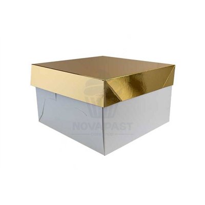 Boîte dorée 20x20x20 cm pour Panettone élégant