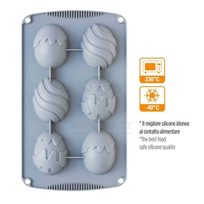 Moule en silicone pour œufs de Pâques - 6 cavités