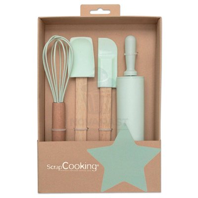 Set 4 ustensiles vert d'eau ScrapCooking
