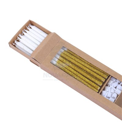 "Velas Doradas y Blancas de 18cm PME - Pack de 16 para Pastelería"