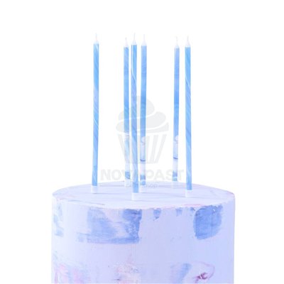 Candles PME 18 cm Light Blue/White: Elegance on your cake