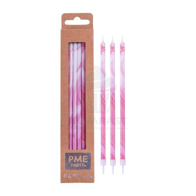 Velas Roses/Blanches 18cm - Élégance pour vos Gâteaux