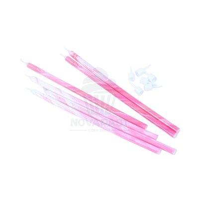 Candles PME 18 cm pink/white: elegance in your celebrations.