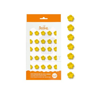 Mini Fleurs de Sucre Jaunes - Décoration Gourmande