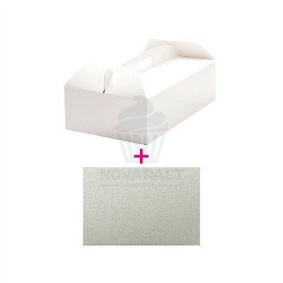 Base e Caixa para Torta Branca 46x36x12 cm
