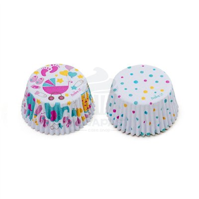 "Set de 36 Cápsulas de Papel Decorativas para Baby Shower - Decora"