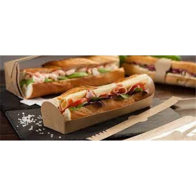 Envase Kraft Baguette Abierto 26 cm - Pack de 25 unidades