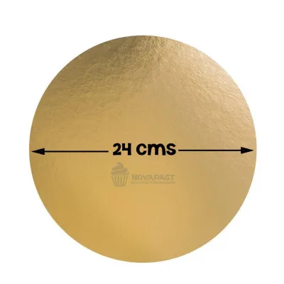 Disco De Cartón Oro 24 cms...