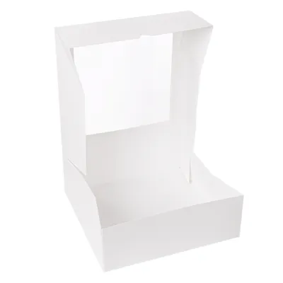 "Compra Caja de Pastelería Blanca con Ventana 23x23x7,5 cm - Ideal para Repostería"