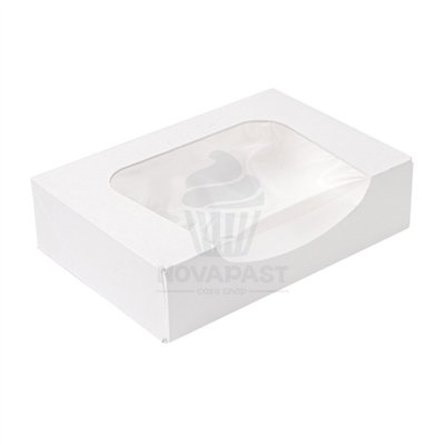 Caixa Snack Branca com Janela 17,5x12x4,5 cm