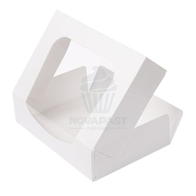 Boîte Snack Blanche avec Fenêtre 17,5x12x4,5 cm