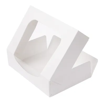 "Caja Snack con Ventana Blanca GDP - Ideal para Pastelería 17,5x12x4,5 cm"