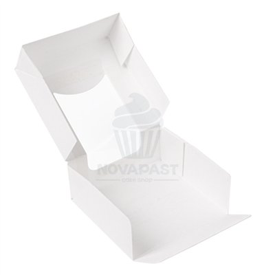 Boîte Snack Blanche avec Fenêtre 10x10x4 cm