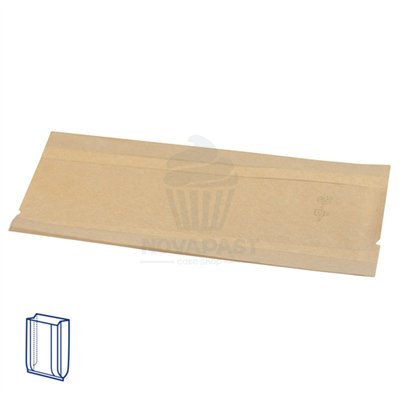 "Paquete de 100 Bolsas de Papel Kraft con Ventana 16x21cm - GDP"