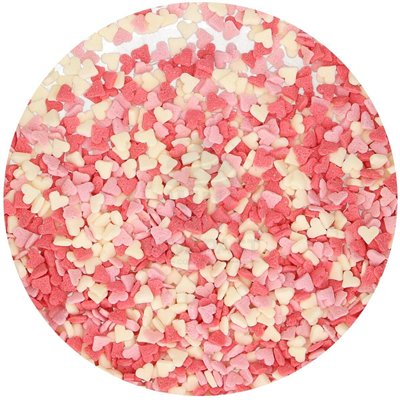 PINK AND WHITE HEART SPRINKLES - DECORATE YOUR DESSERTS