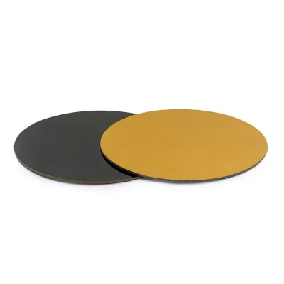 "Disco de Cartón Decorativo Oro/Negro 3mm, 32cm - Decora tu Pastelería"