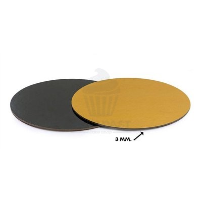 Disque décoratif 3mm or/noir 30cm pour pâtisserie