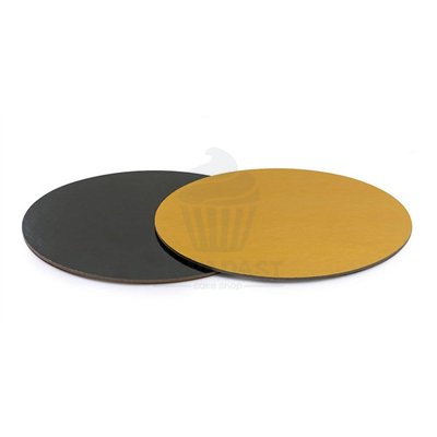 Disque Carton 3mm Or/Noir 26cm pour Pâtisserie