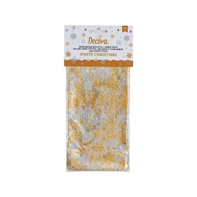 Sachets Célophane Or Noël 12x24 cm - Lot de 20