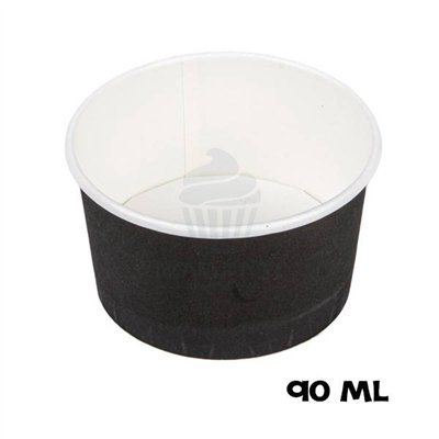 "Compre Tarrinas para Helados 90ml Negras - Pack de 50 Unidades"