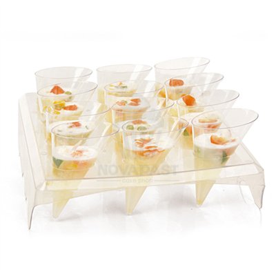 Cono Transparent 45 ml PS - Lot de 12 pour Pâtisserie