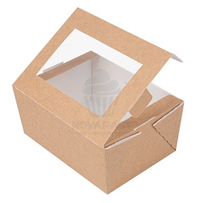 Boîte Kraft avec fenêtre 1470 ml pour pâtisseries