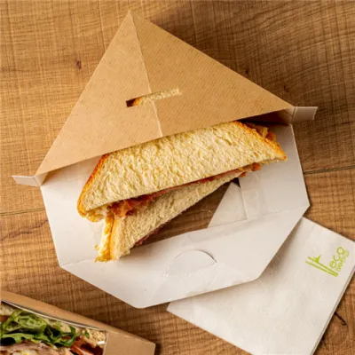 "Embalaje Ecológico GDP: Caja Kraft para Sandwich con Ventana 12,5x12,5"