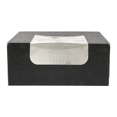 Boîte à snacks noire avec fenêtre 10x10x4 cm
