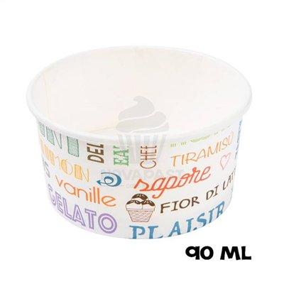 Ice Cream Cups 90 ml Parole - Pack of 50 units