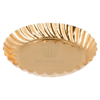 GDP 100 Mini Round Gold Cardboard Plates Ø5cm Elegant