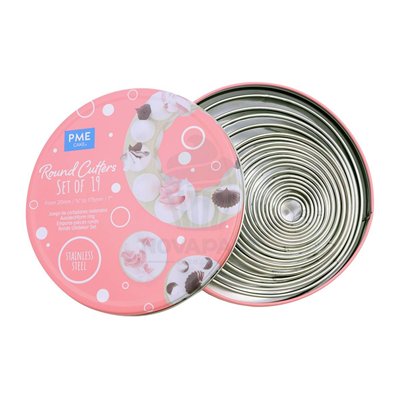 PME Set of 19 Circular Cutters: Precision in Stainless Steel.