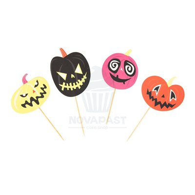 Decoração de Halloween: 24 Cápsulas + 24 Toppers PME