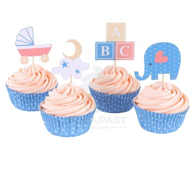 Capsules & Toppers Bébé : Set de 24 pour Fêtes Douces