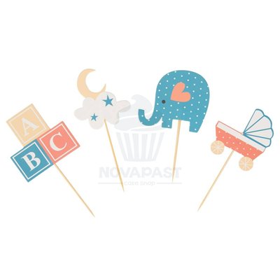 Decoração Fofa para Chá de Bebê: 24 Cápsulas + Toppers
