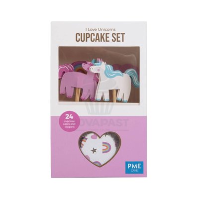 Set de 24 Capsules et Toppers "I Love Unicorn"