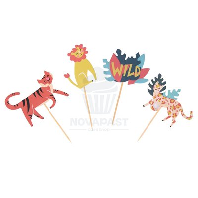 Capsules et toppers Safari : 24 animaux pour vos gâteaux