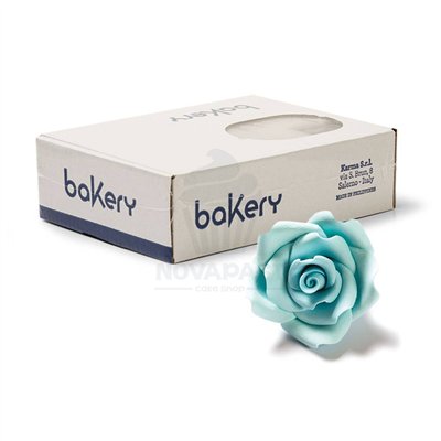 Blue Sugar Roses 5 cm - Pack of 24 Decorations