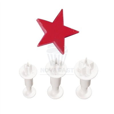 Cortadores Mini Estrelas com Expulsor - Set de 3 Peças