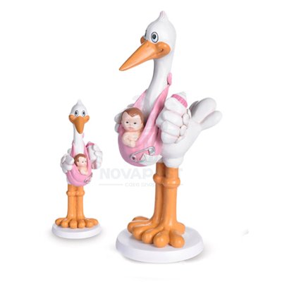 Baby Baptism Figure Stork Girl - MODECOR Decoration