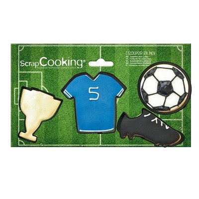 Coffret 4 emporte-pièces football ScrapCooking