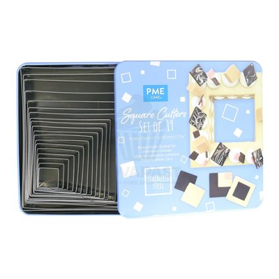 PME Set of 19 Stainless Steel Square Cutters: Precision and Quality