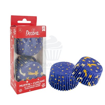 Capsulas Azuis com Estrelas 50mm - Set de 36 Peças