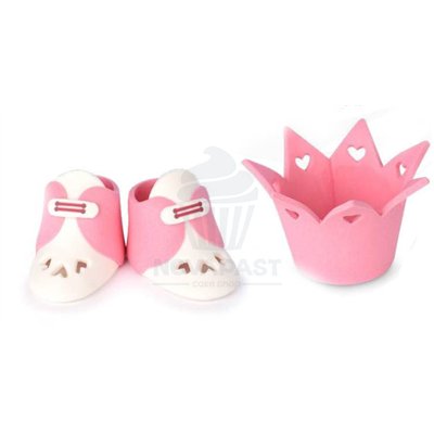 Décoration Bébé Rose en Sucre - Set de 12 pièces