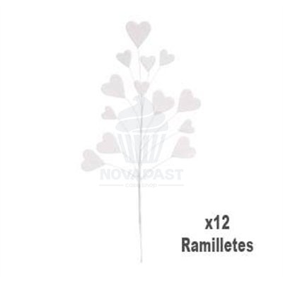 Ramilletes Cœurs Blancs 17 cm - Set de 12 Modecor
