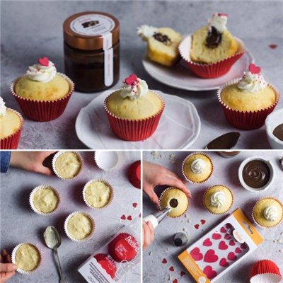 Corazones de azúcar rojos: decora tus dulces con amor.