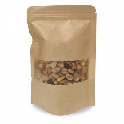 12x20+6 cm paper bags with window - Set of 50 units